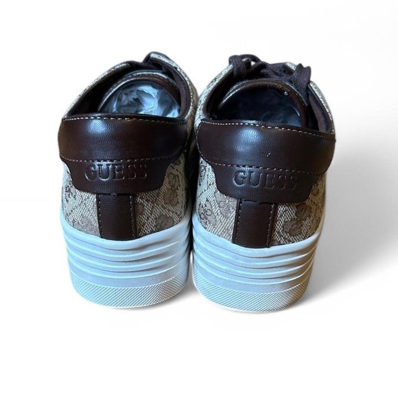 NWT GUESS Alexa Brown Fabric Lace Up Sneakers women’s size 10 - Picture 5 of 8